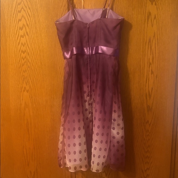 Purple ombré polka dot dress with detachable straps - Picture 5 of 11